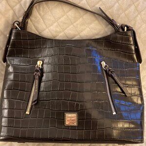 Dooney & Bourke Cooper Hobo Lg Croc Embossed Brown